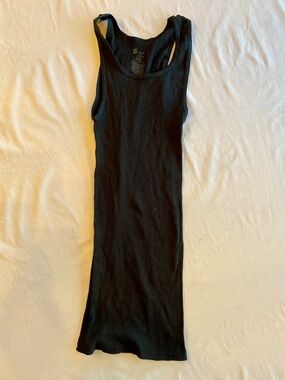 Two Black Ribbed Tank Top